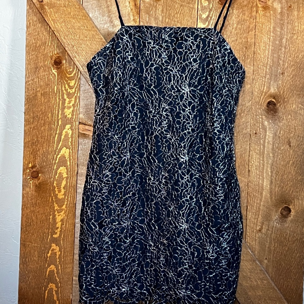 Miami Elegant Blue and Silver Mini Dress